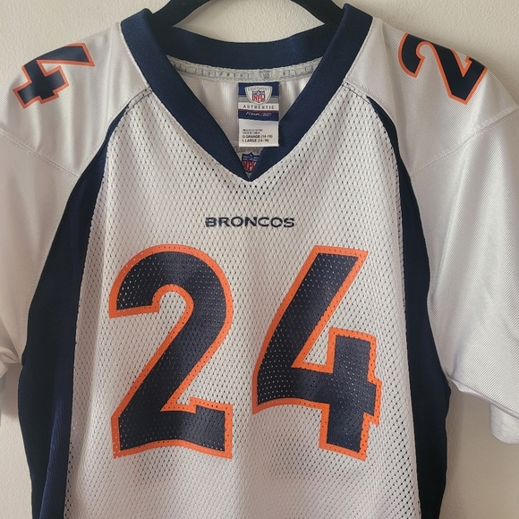 Broncos Kids‎ NFL Equipment Jersey #24 Bailey Large 14-16 Navy Orange White - Picture 2 of 7